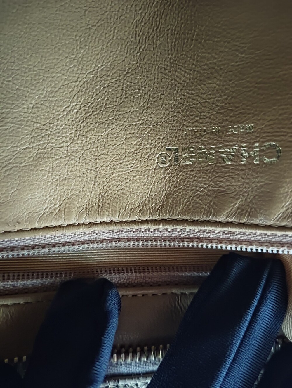 CHANEL Beige Quilted Leather Tote with CC Emblem - Picture 12 of 13